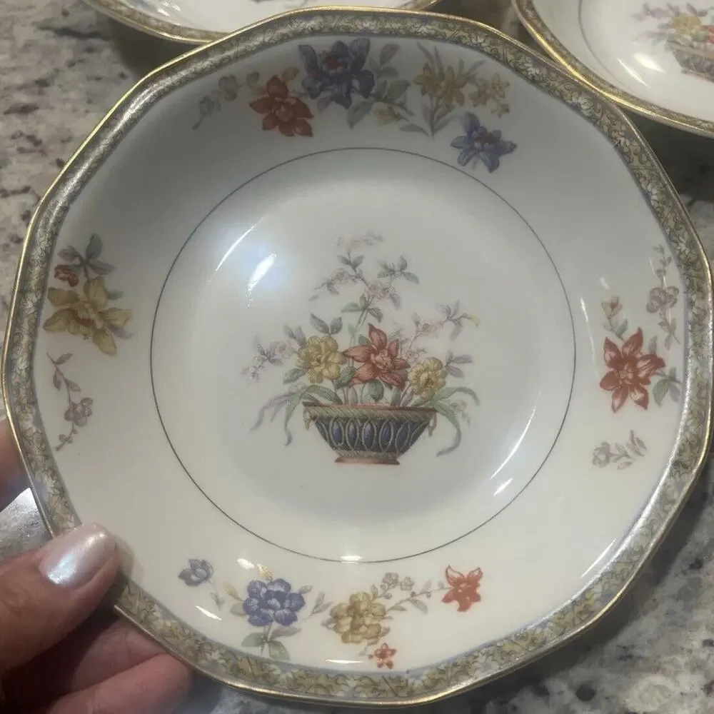 Antique Haviland‎ Soup Bowls 5 Piece Limoges Coromandel 7.75 in READ DESCRIPTION